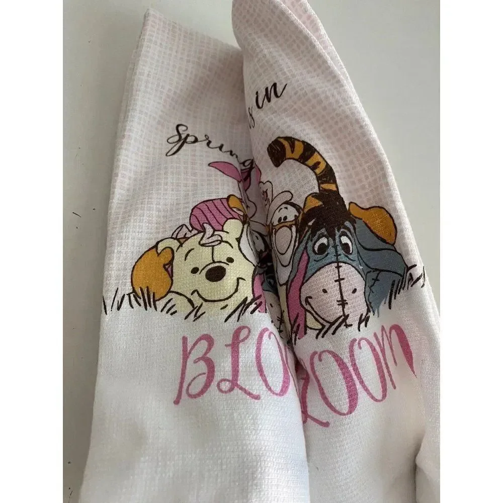 2 Pk Disney Winnie The Pooh Kitchen Towels‎ Piglet Tigger Eeyore Spring NEW